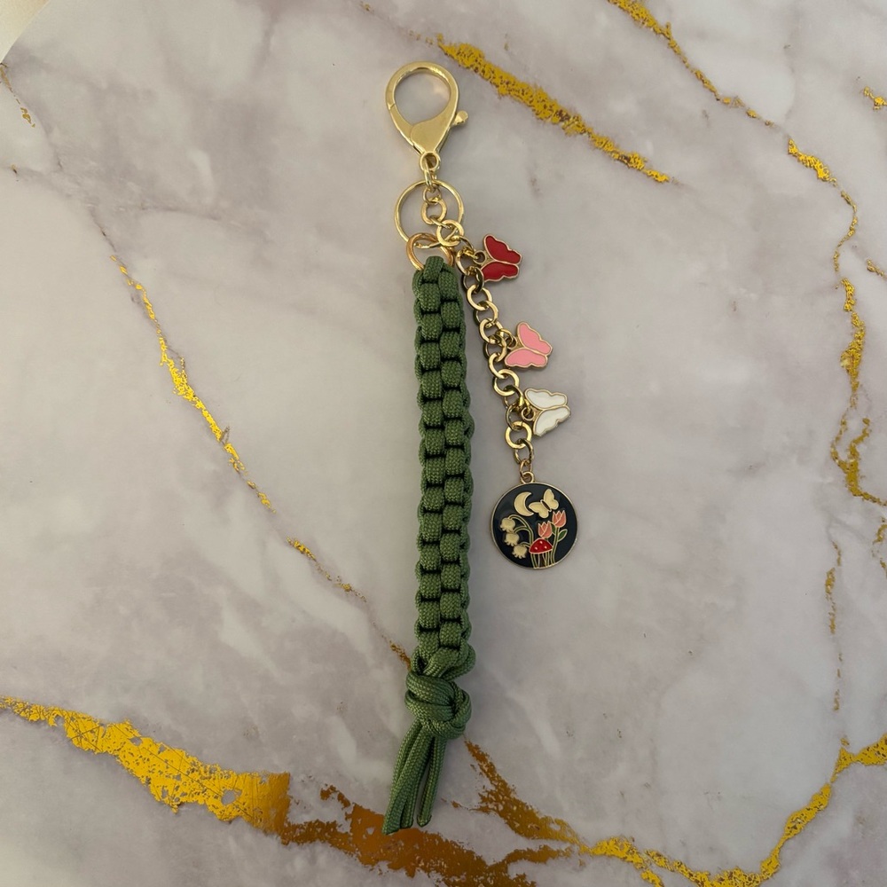 Butterfly and Moon Bag Charm